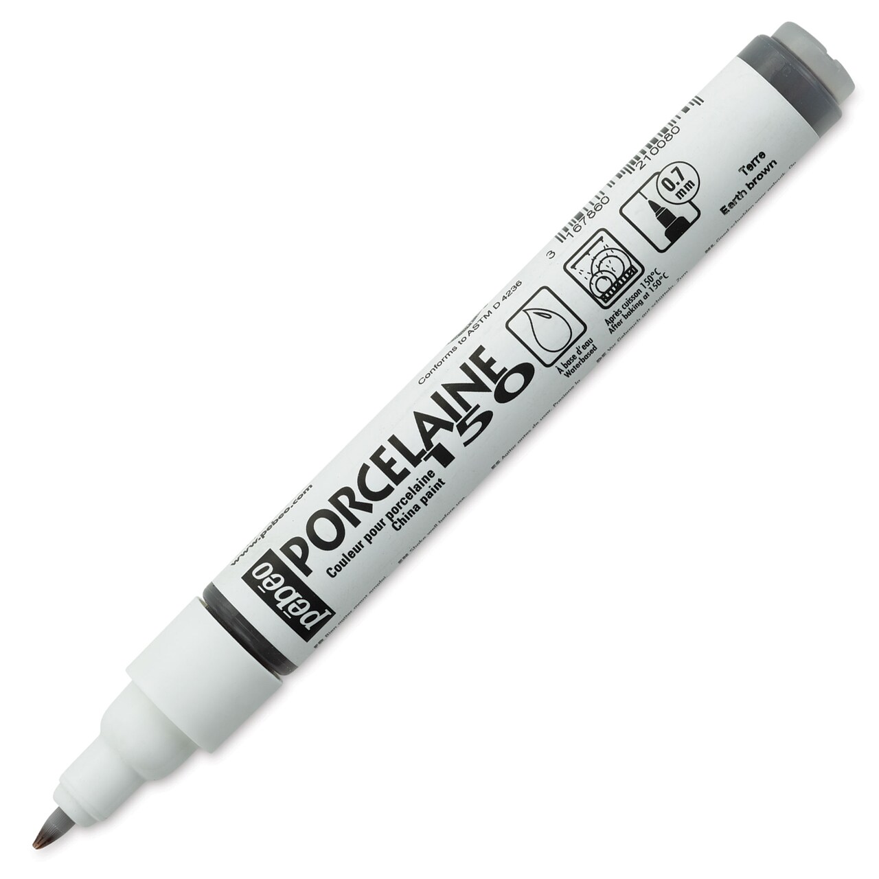 Pebeo Porcelaine 150 Paint Marker - Earth Brown, Fine Point